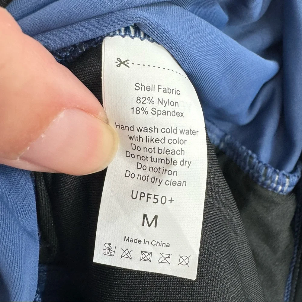 Women’s Size M One Piece Swimsuit Dark Blue Deep V Neck Ruffles Ruching NWOT - Picture 7 of 8